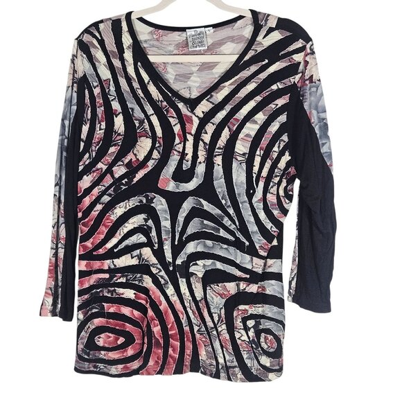 Parsley and Sage Rayon Comfy Tunic Top L Art to Wear Boho Chic Officecore - Picture 2 of 8